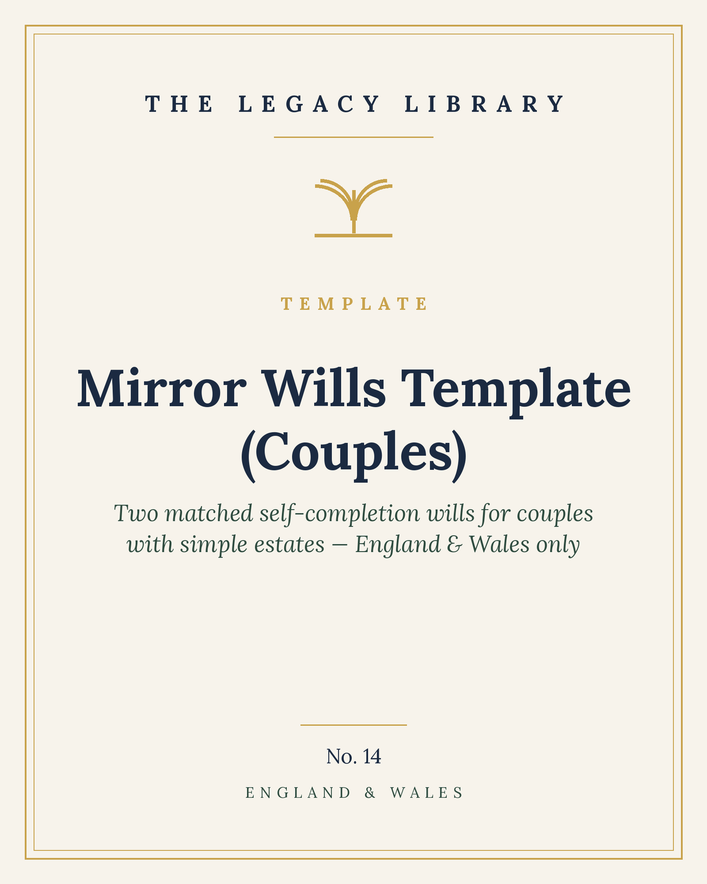 The Legacy Library — Mirror Wills Template (Couples) cover