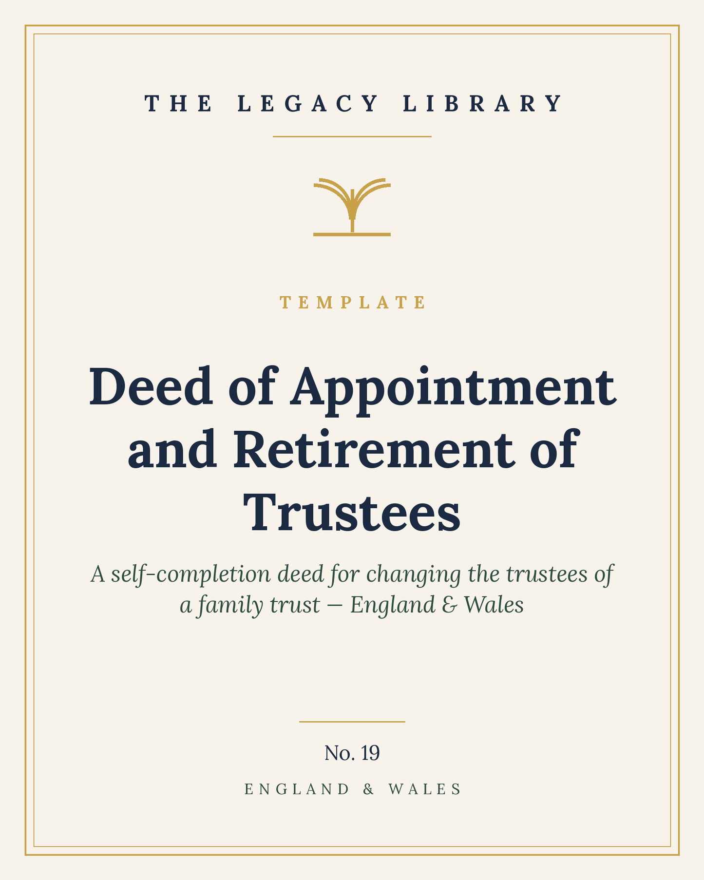 The Legacy Library — Deed of Appointment & Retirement of Trustees cover