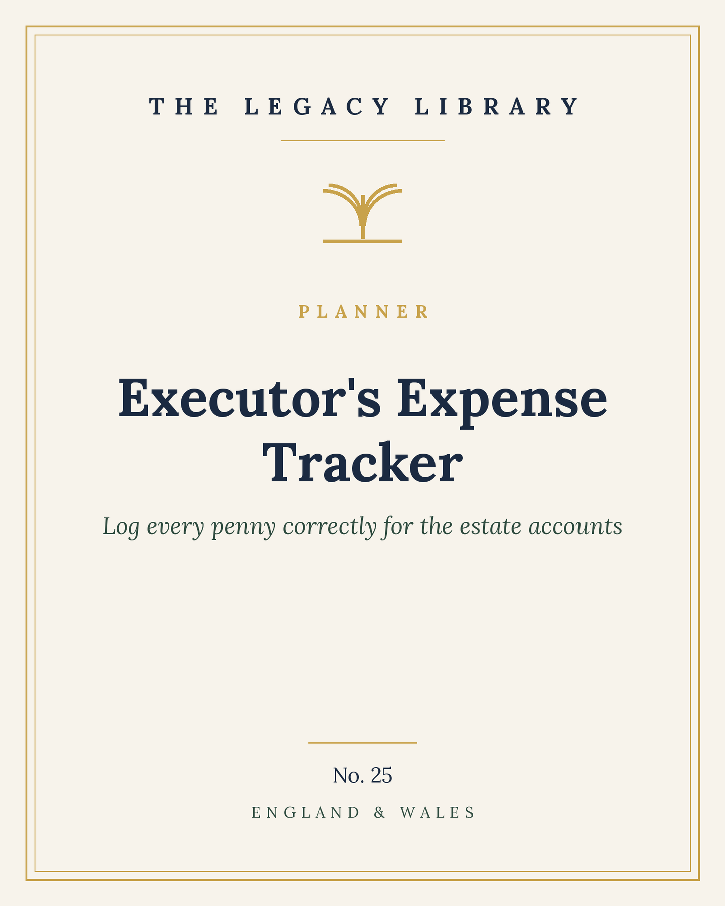The Legacy Library — Executor's Expense Tracker cover