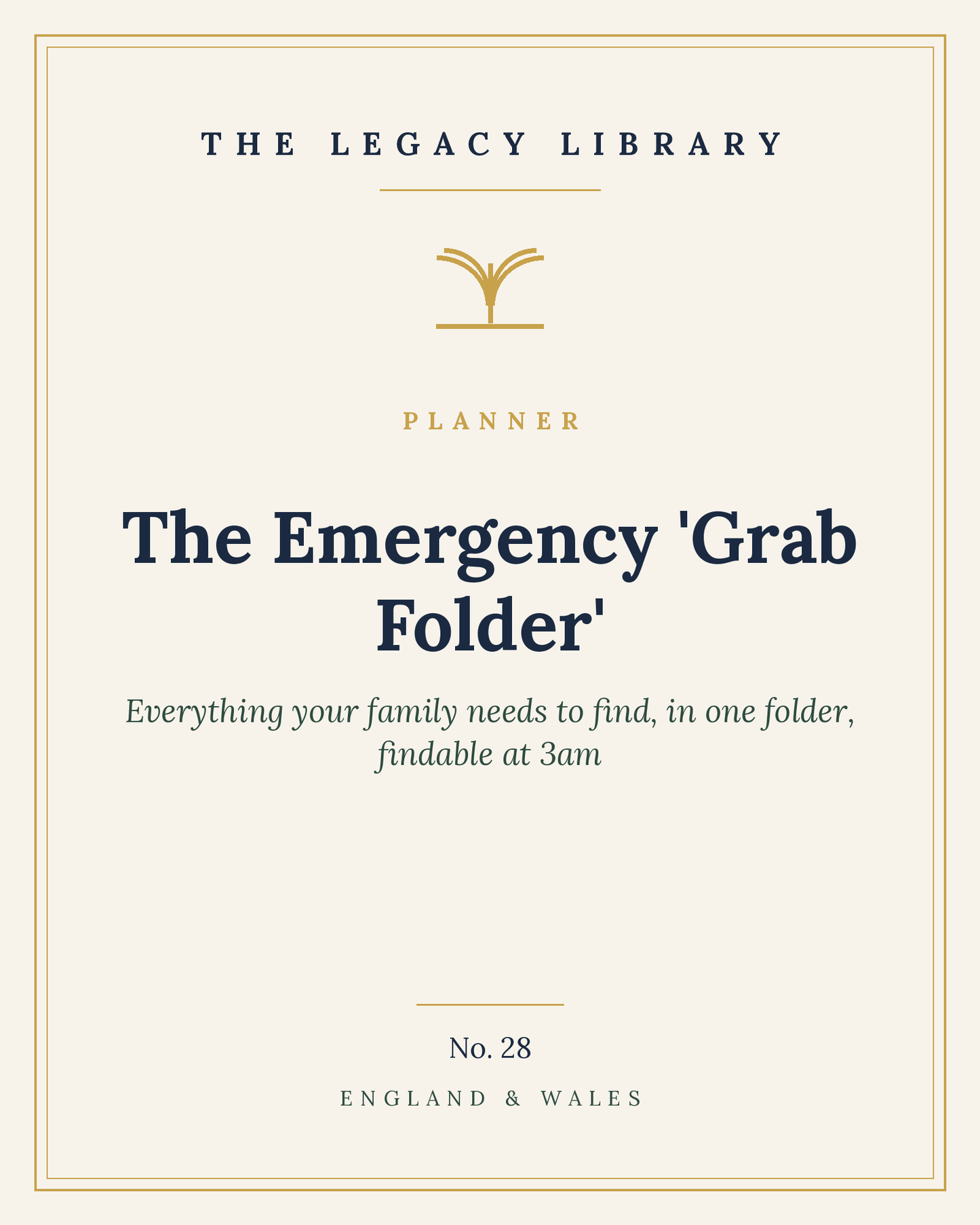 The Legacy Library — The Emergency 'Grab Folder' Checklist cover