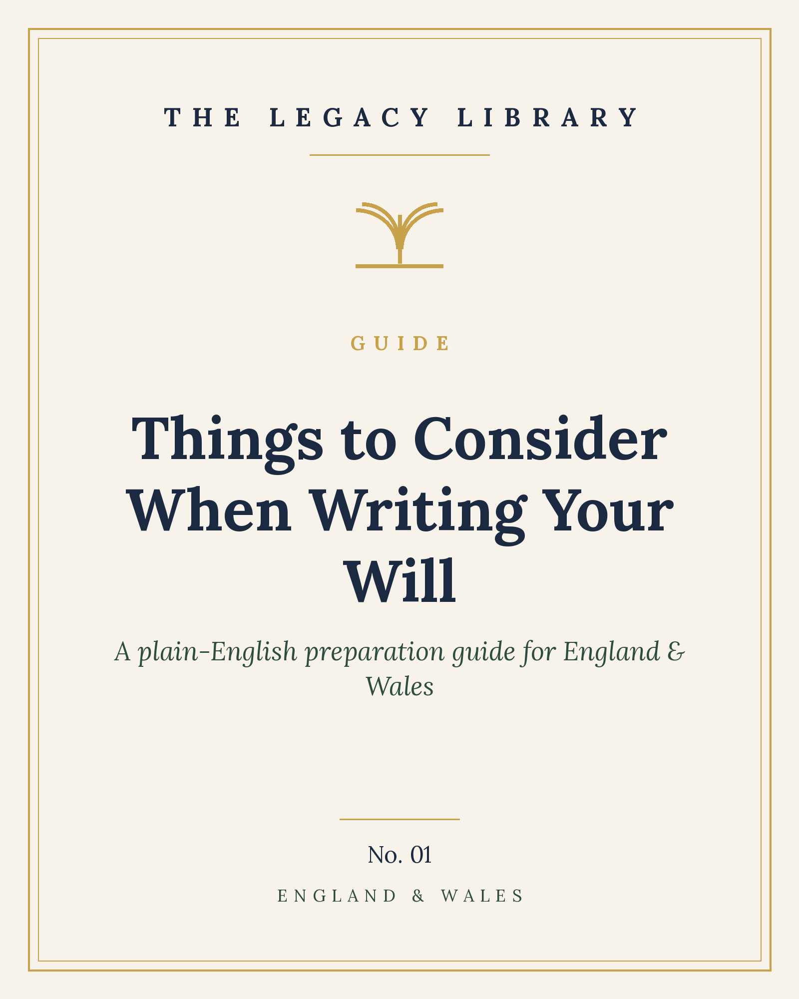 The Legacy Library — Things to Consider When Writing Your Will cover
