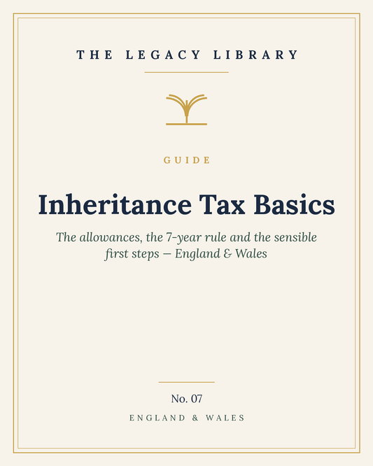 The Legacy Library — Inheritance Tax Basics cover