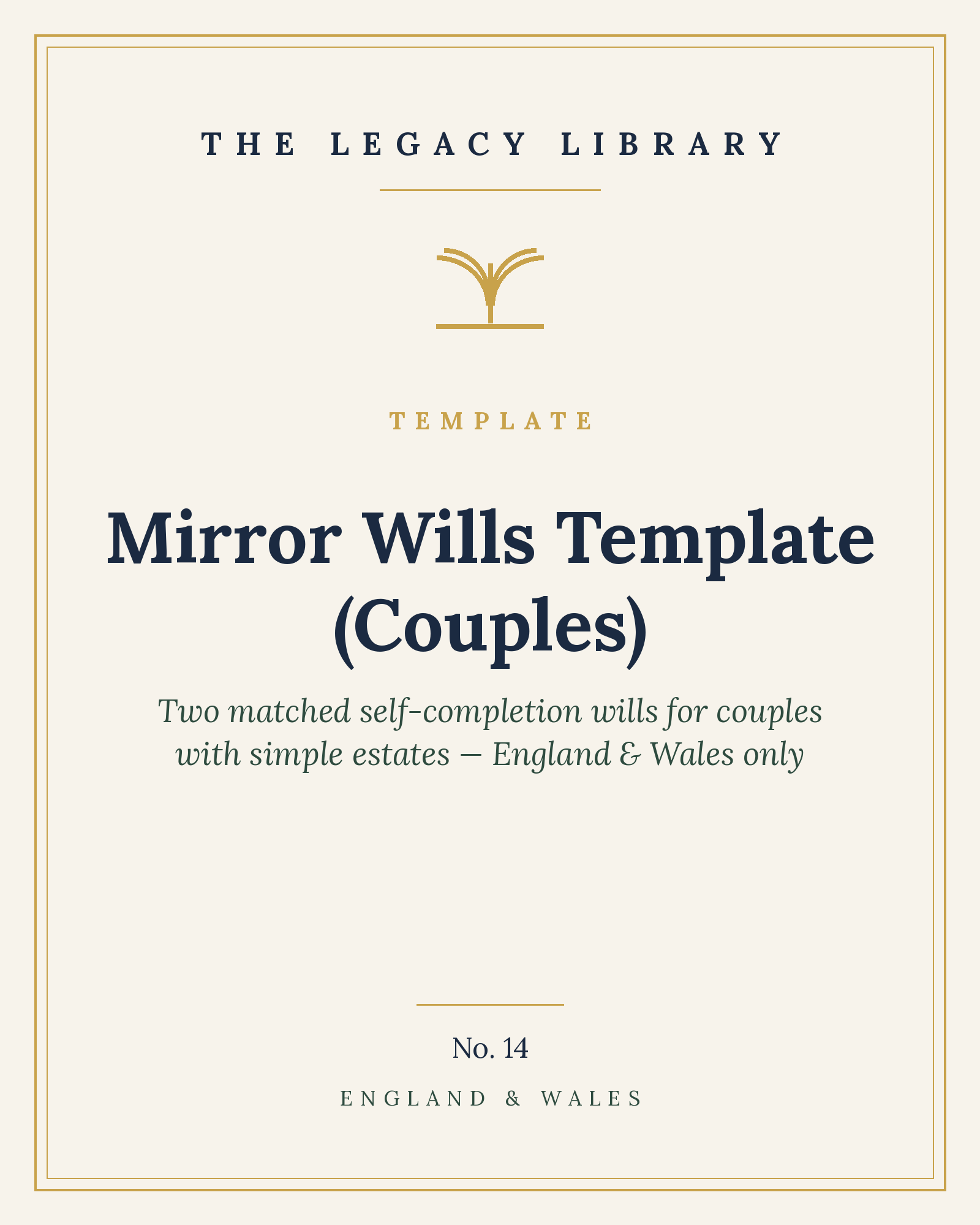 The Legacy Library — Mirror Wills Template (Couples) cover