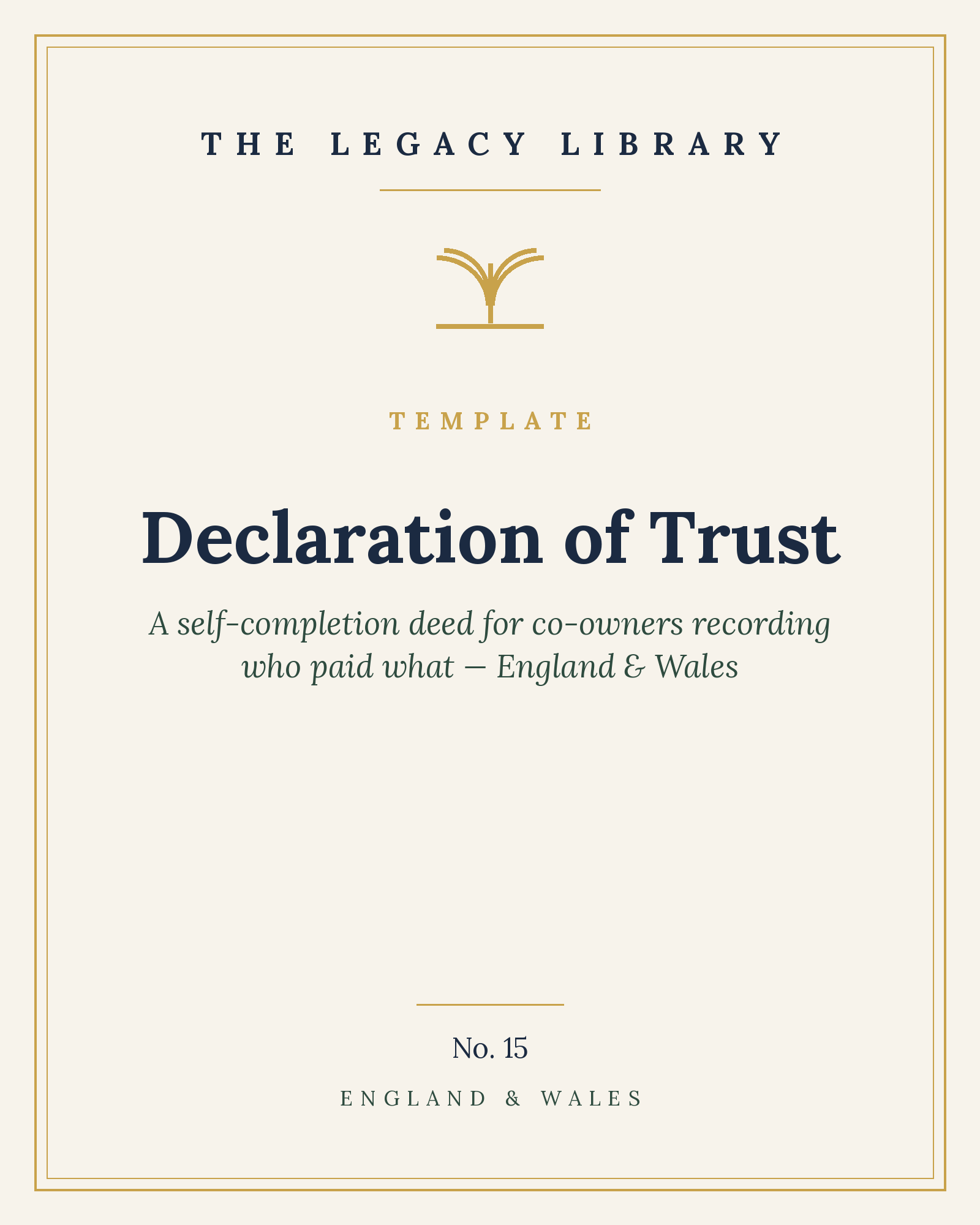 The Legacy Library — Declaration of Trust (Property Contributions) cover