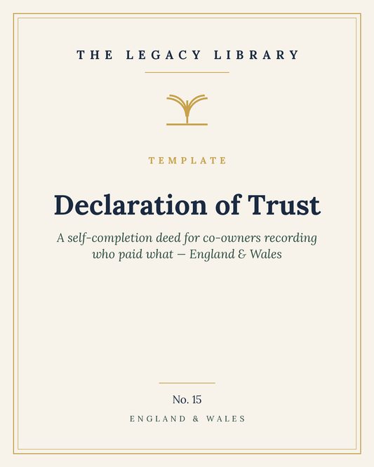The Legacy Library — Declaration of Trust (Property Contributions) cover