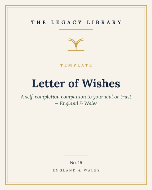 The Legacy Library — Letter of Wishes cover
