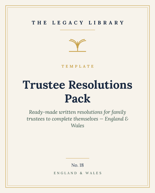The Legacy Library — Trustee Resolutions Pack cover