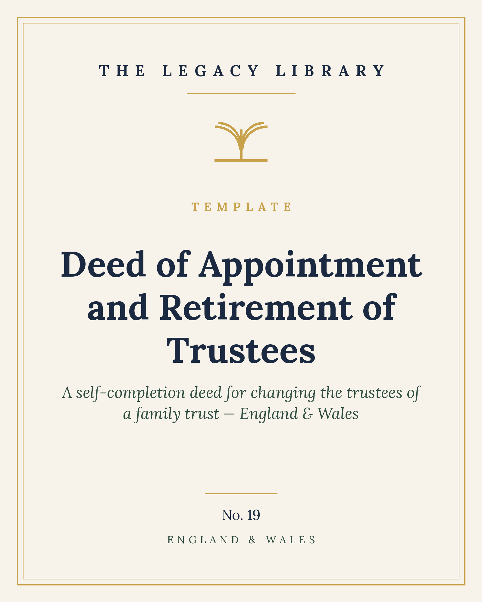 The Legacy Library — Deed of Appointment & Retirement of Trustees cover