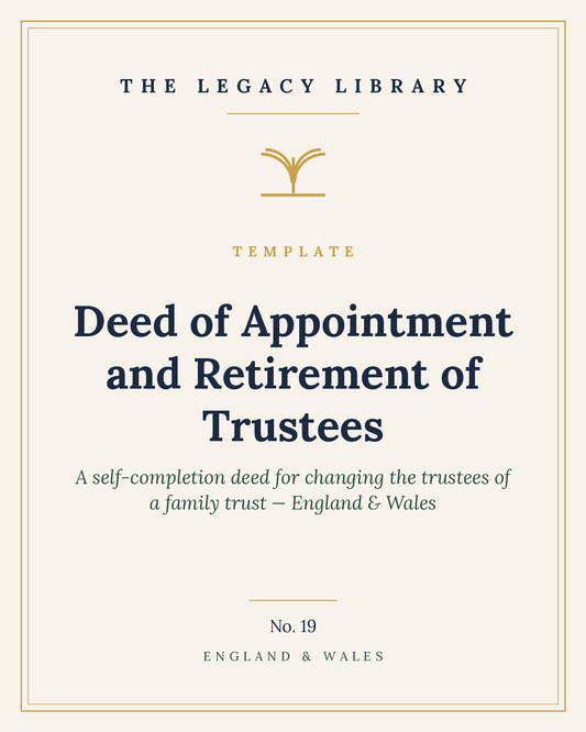The Legacy Library — Deed of Appointment & Retirement of Trustees cover