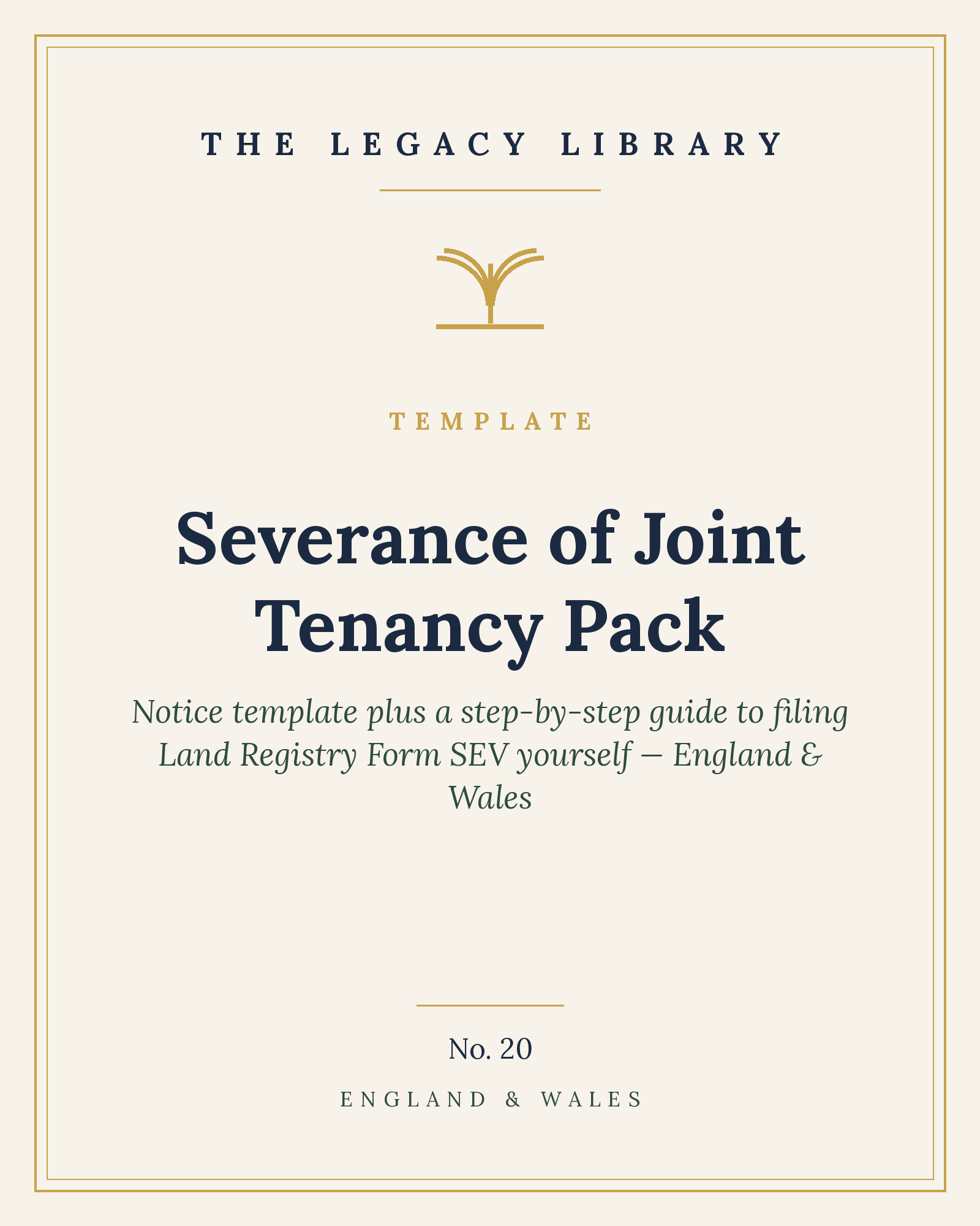 The Legacy Library — Severance of Joint Tenancy Pack cover