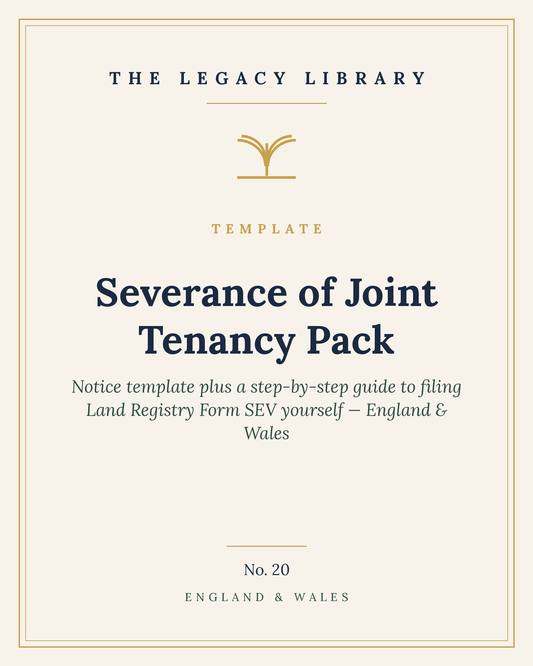 The Legacy Library — Severance of Joint Tenancy Pack cover