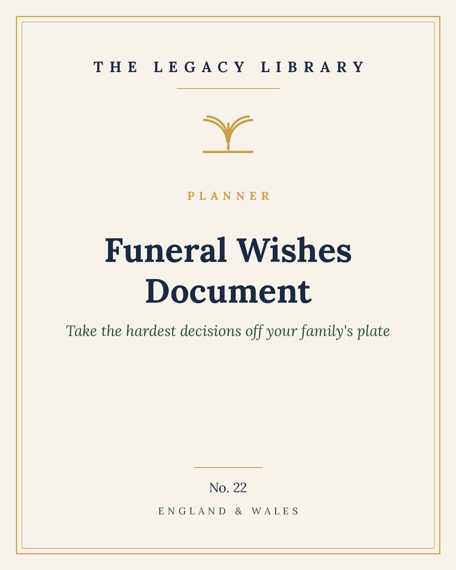 The Legacy Library — Funeral Wishes Document cover