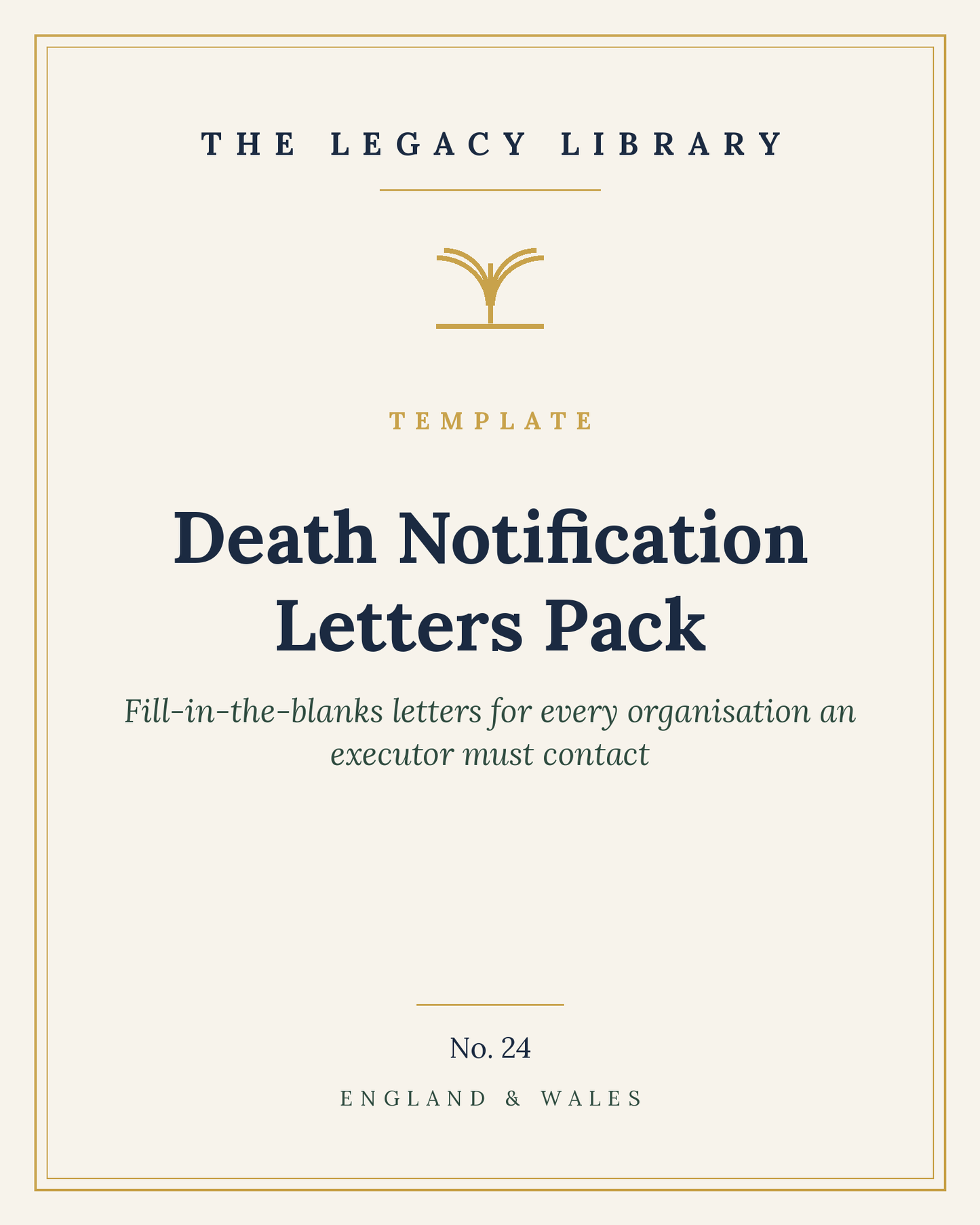 The Legacy Library — Death Notification Letters Pack cover