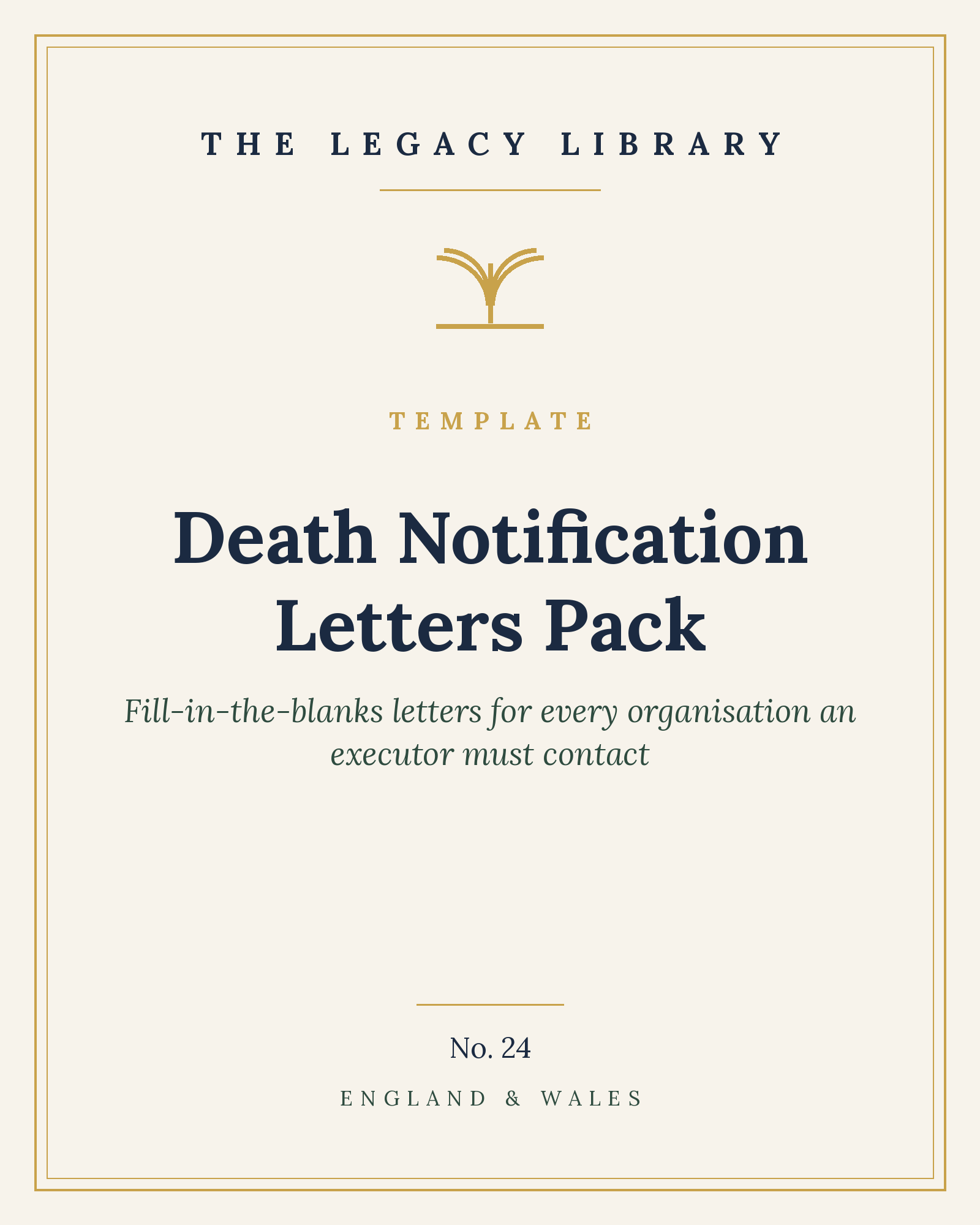 The Legacy Library — Death Notification Letters Pack cover