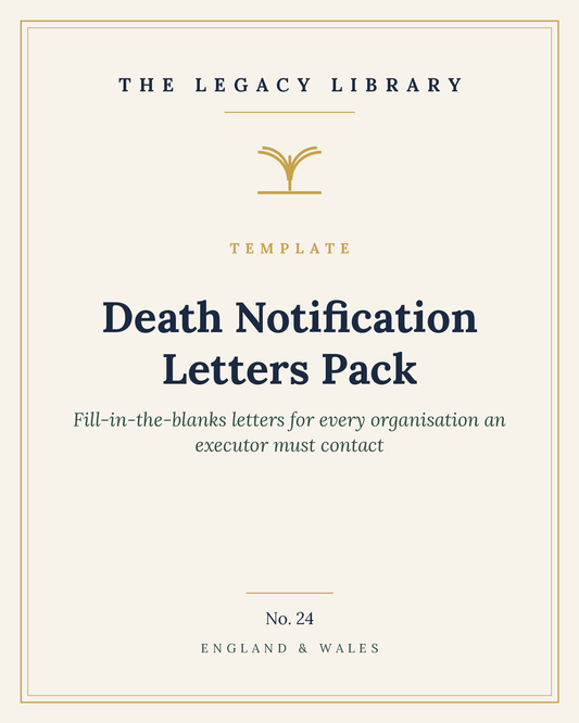 The Legacy Library — Death Notification Letters Pack cover