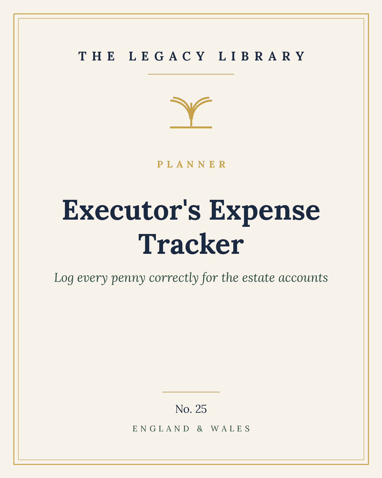 The Legacy Library — Executor's Expense Tracker cover