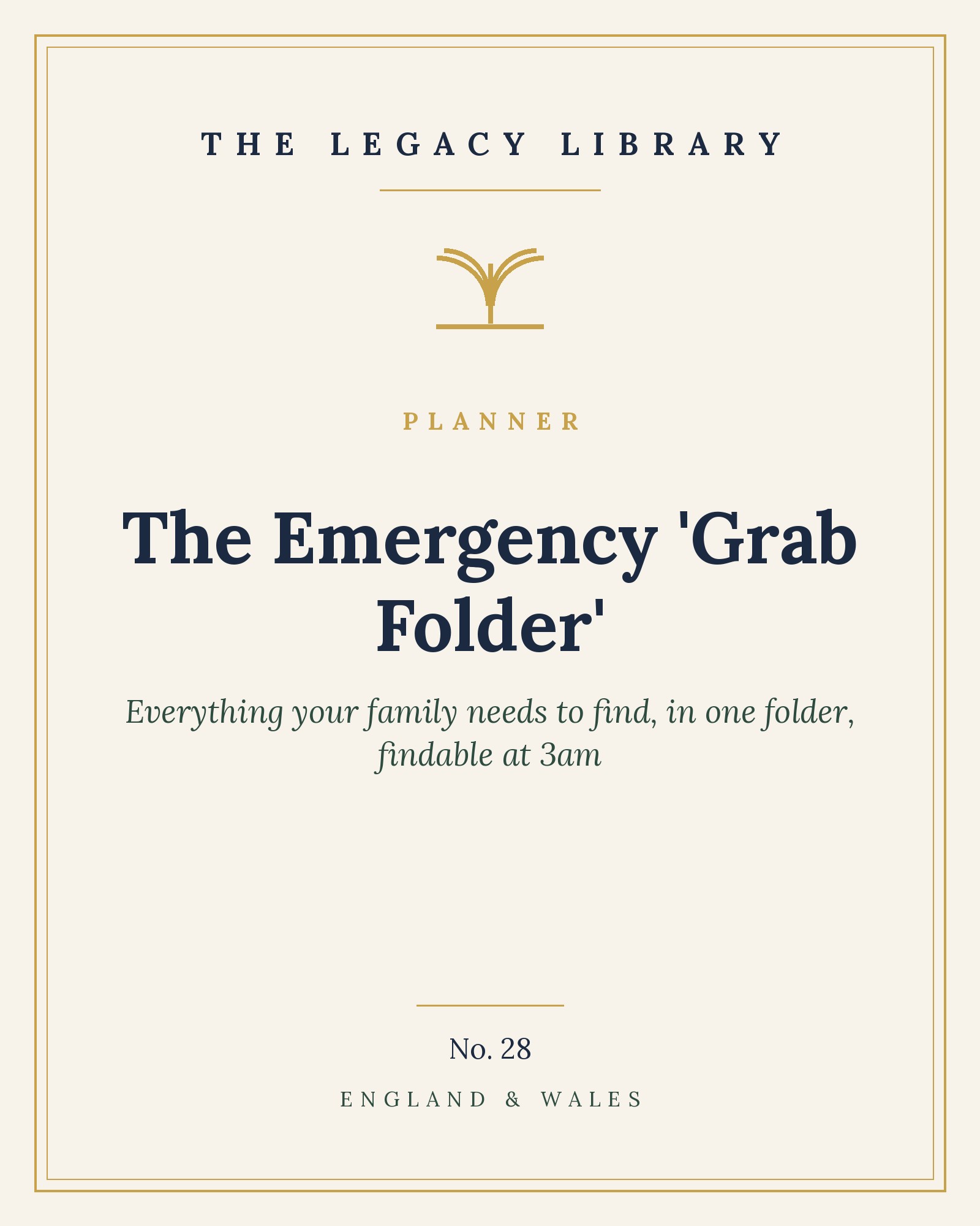 The Legacy Library — The Emergency 'Grab Folder' Checklist cover