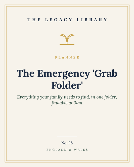 The Legacy Library — The Emergency 'Grab Folder' Checklist cover